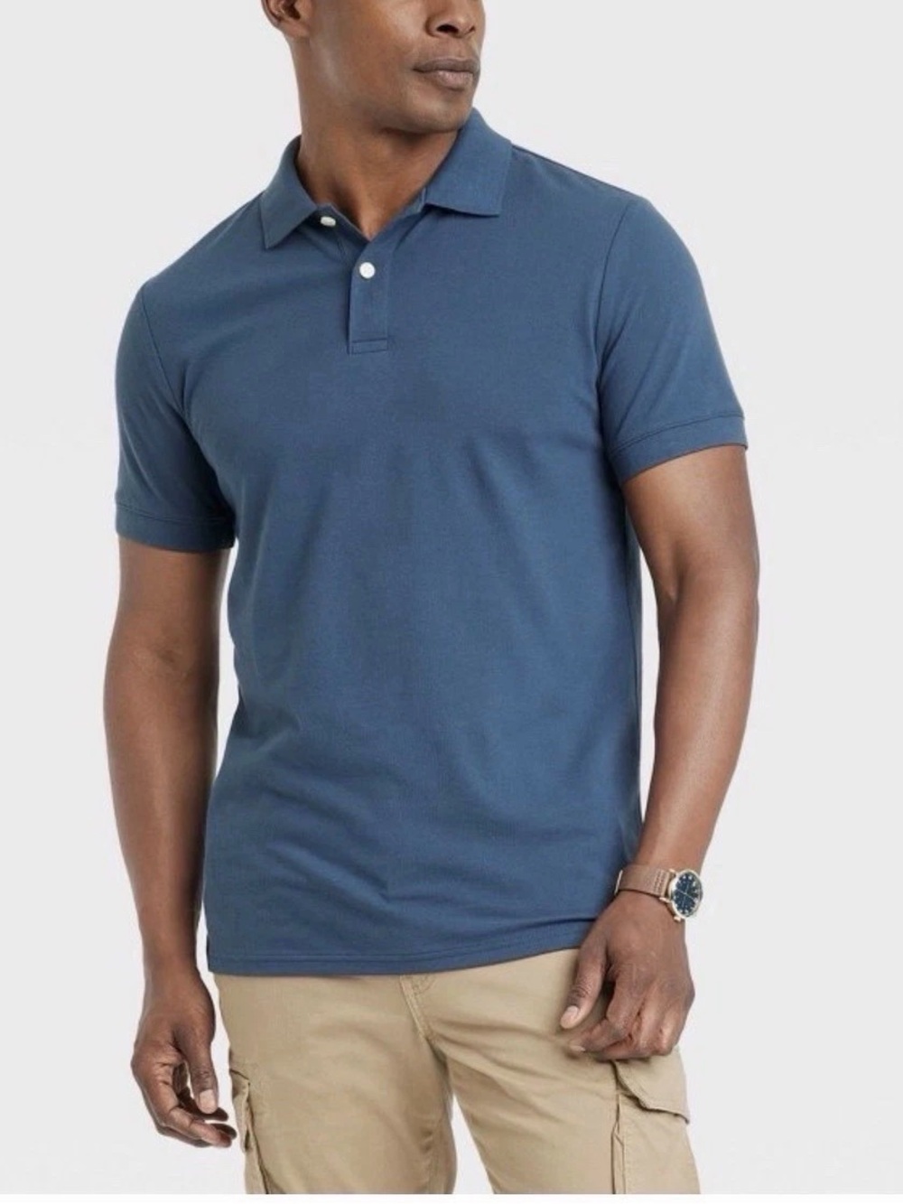 NWT Men's Every Wear Polo Shirt - Goodfellow & Co Blue Size M